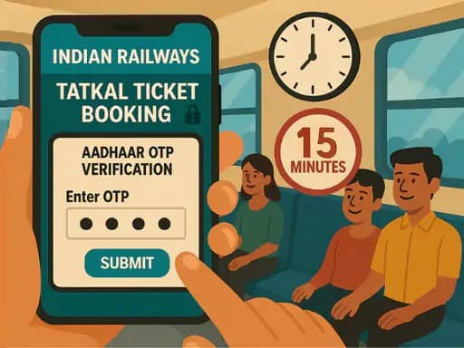 भारतीय रेलवे ने 1 अक्टूबर 2025 से तत्काल टिकटों की तरह सामान्य आरक्षण (जनरल रिजर्वेशन) टिकटों की बुकिंग के लिए भी ई-आधार वेरिफिकेशन अनिवार्य कर दिया है।